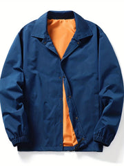 Stylish Snap Button Up Lapel Coat for Men