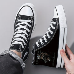 Unisex High Top Canvas Shoes Comfy Non Slip Casual Flats Men's Footwear