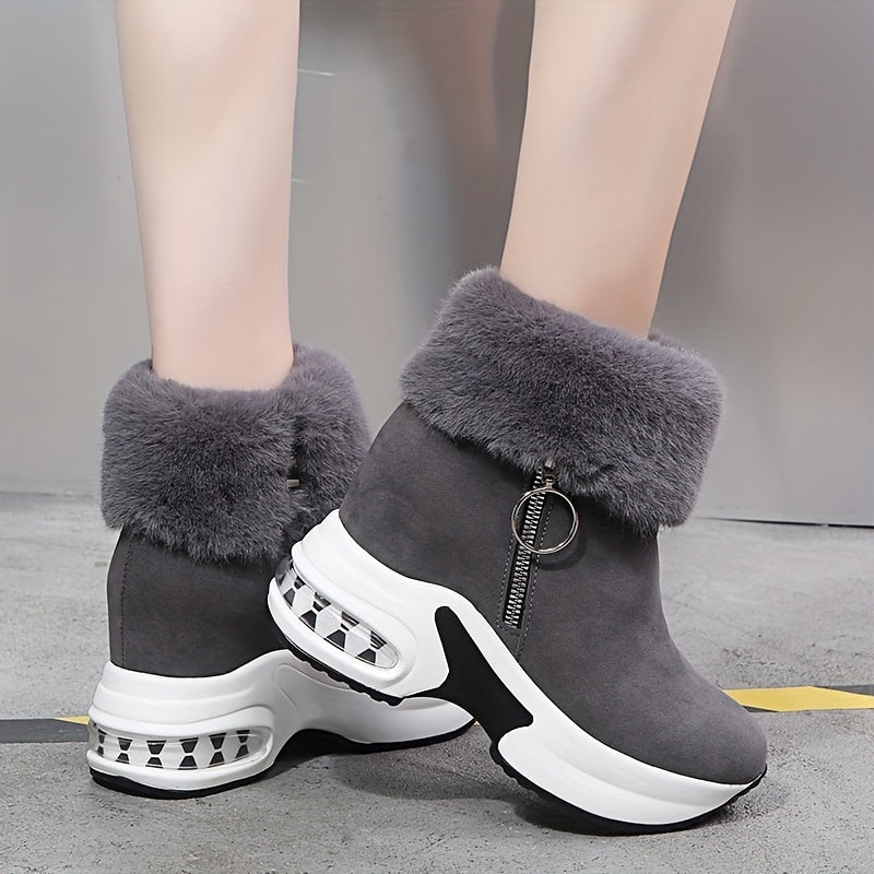 Women's Plush Lined Platform Short Boots