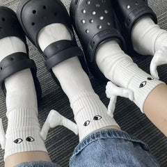 Pair of Magnetic Hands Holding Friendship Couple Socks