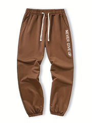 Men's Never Give Up Print Joggers Casual Sweatpants