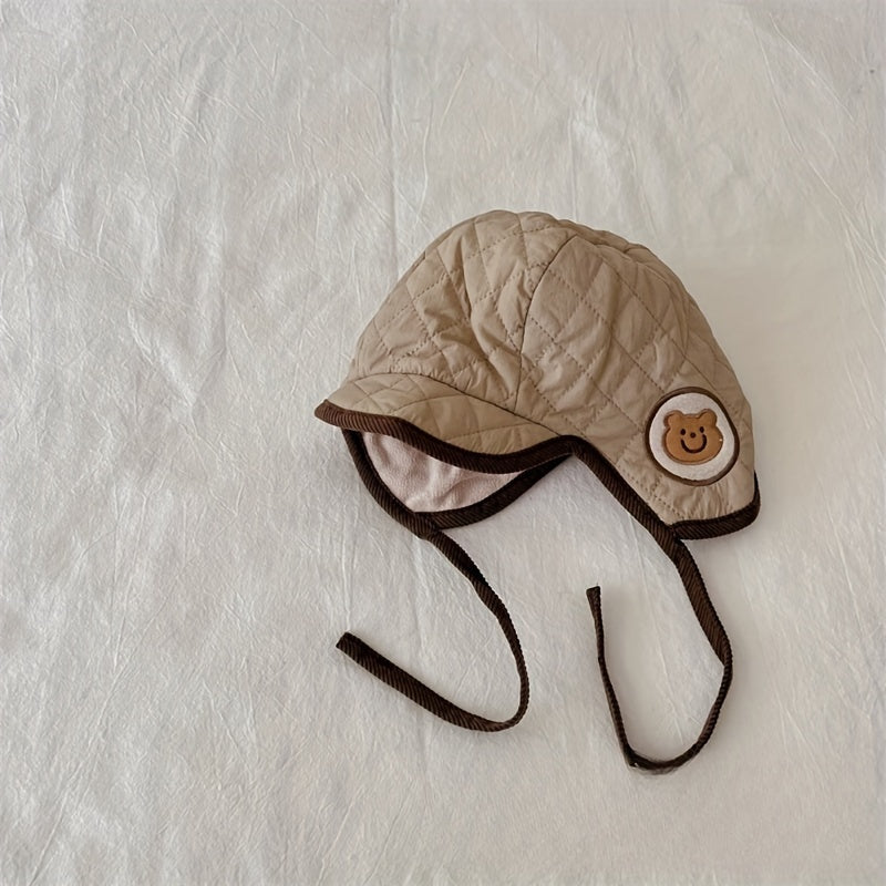 Embroidered Bear Baby Hat Winter Warm Keeping Hat