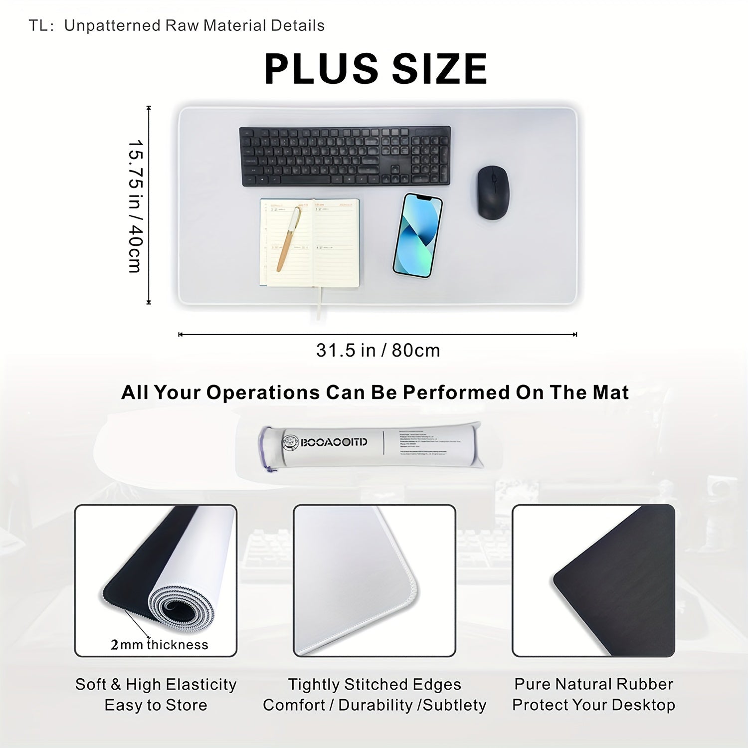 XL Large Mouse Pad Ultra Thin Desk Mat Non Slip Rubber Base