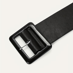 Chic Wide Belt Square Buckle PU Girdle for Women