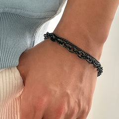 Men's Hip Hop Double Layer Chain Bracelet