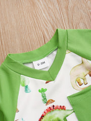 Dinosaur Print Long Sleeve Baby Bodysuit