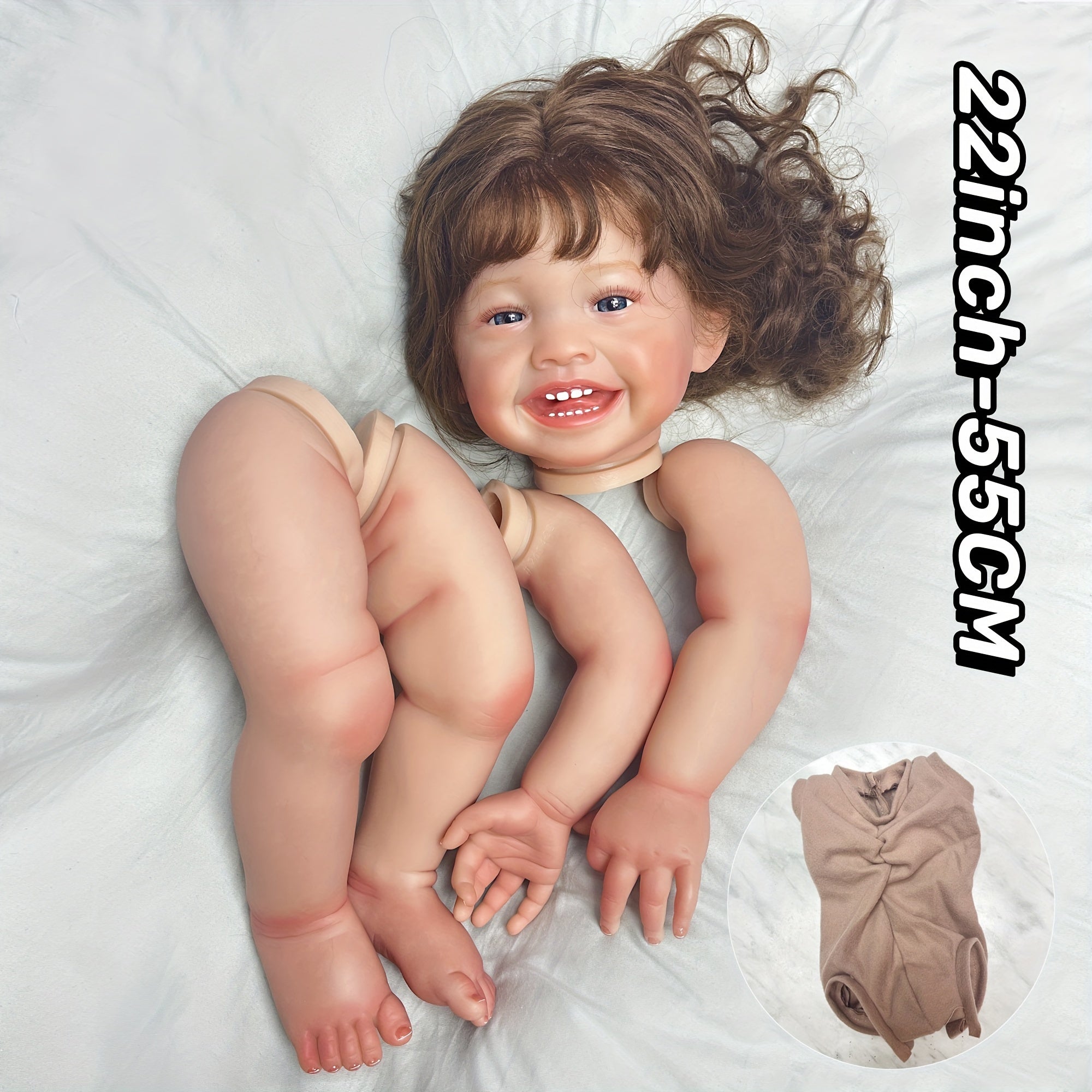 Artist Paint Reborn Doll Kit with Rooted Hair for Family Birthday Christmas