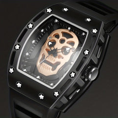 Men's Skull Hollow Quartz Watch Large Dial