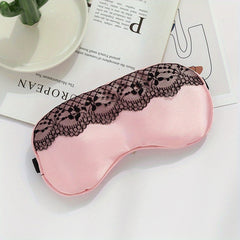 Soft Silk Eye Mask Lace Edge Shading Ice Compress Travel Rest
