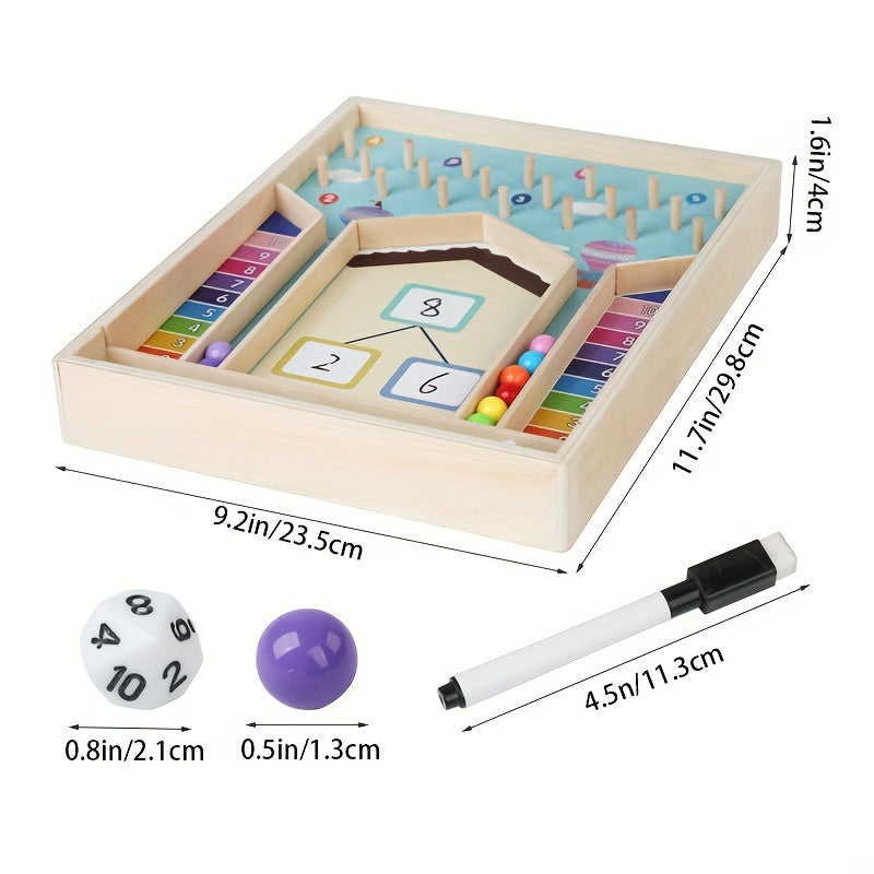 Wooden Number Reading Beads Math Addition Games Learning Activity