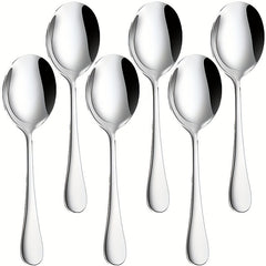 6 Piece Service Spoon Set Small Public Spoons Stainless Steel Modern Tableware