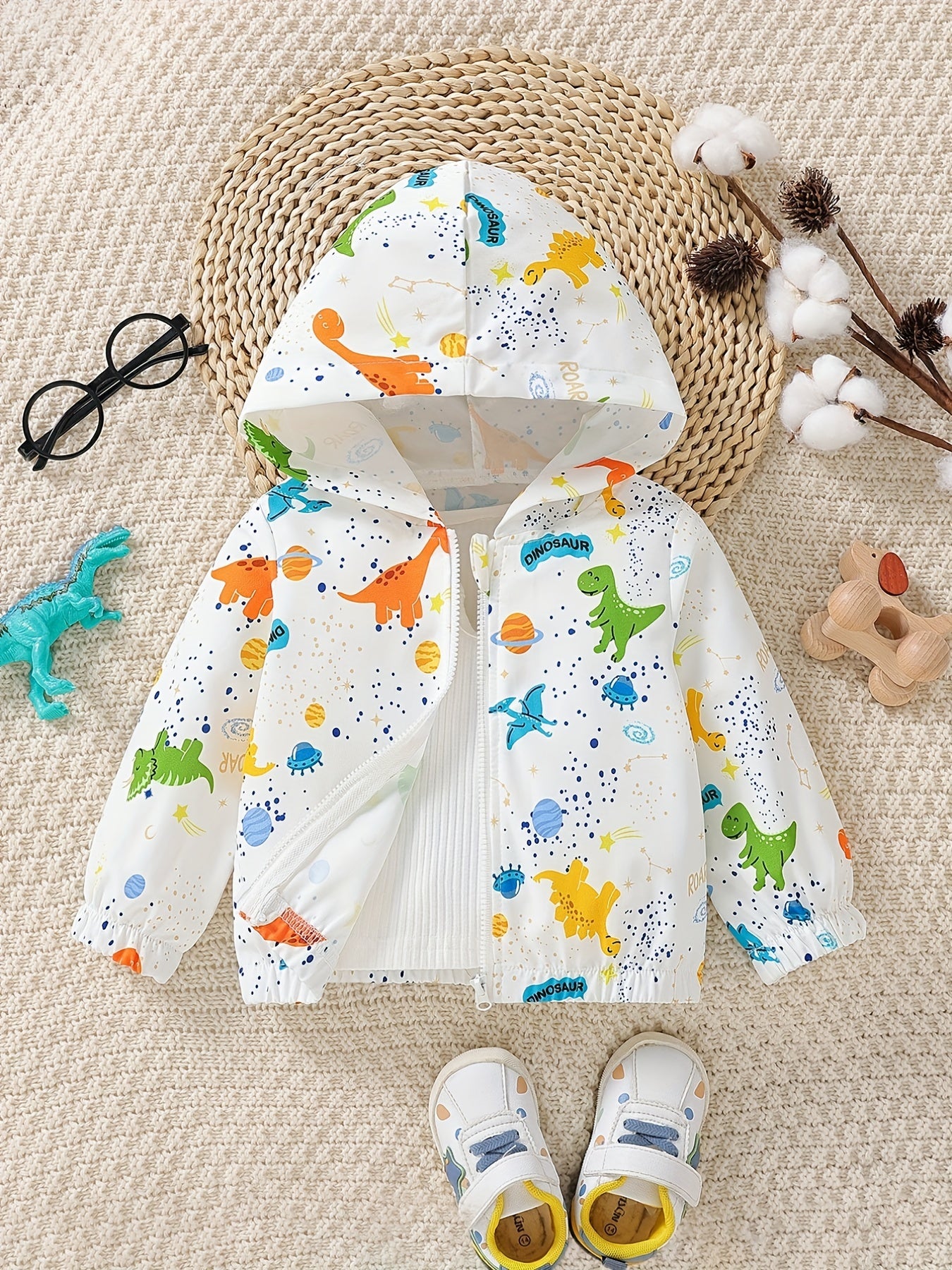 Baby Boy Dinosaur Hooded Zipper Coat