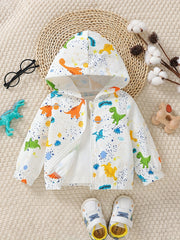 Baby Boy Dinosaur Hooded Zipper Coat