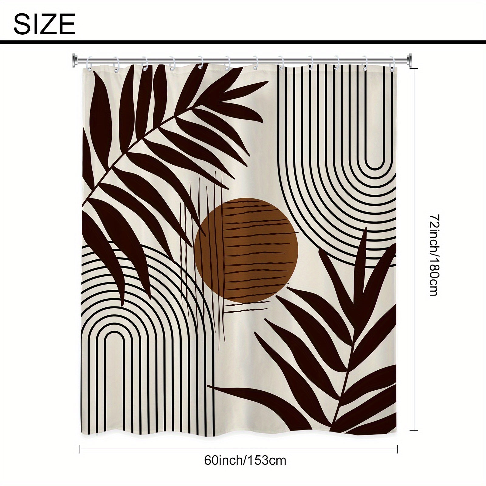 Abstract Leaf Pattern Shower Curtain 152x182cm