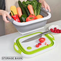 Outdoor Camping Foldable Cutting Board with Sink & Bucket