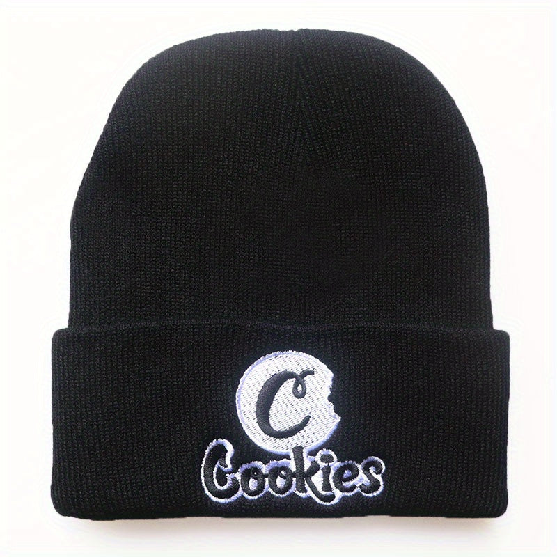 Letter Embroidery Knitted Hat Pullover Warm Coldproof Hat