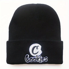 Letter Embroidery Knitted Hat Pullover Warm Coldproof Hat