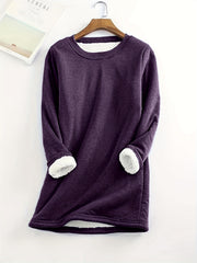 Women's Solid Crew Fleece Sweatshirt for Fall & Winter