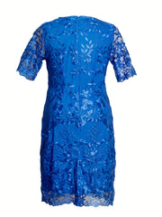 Women's Lace Sleeve Knee Length Dress