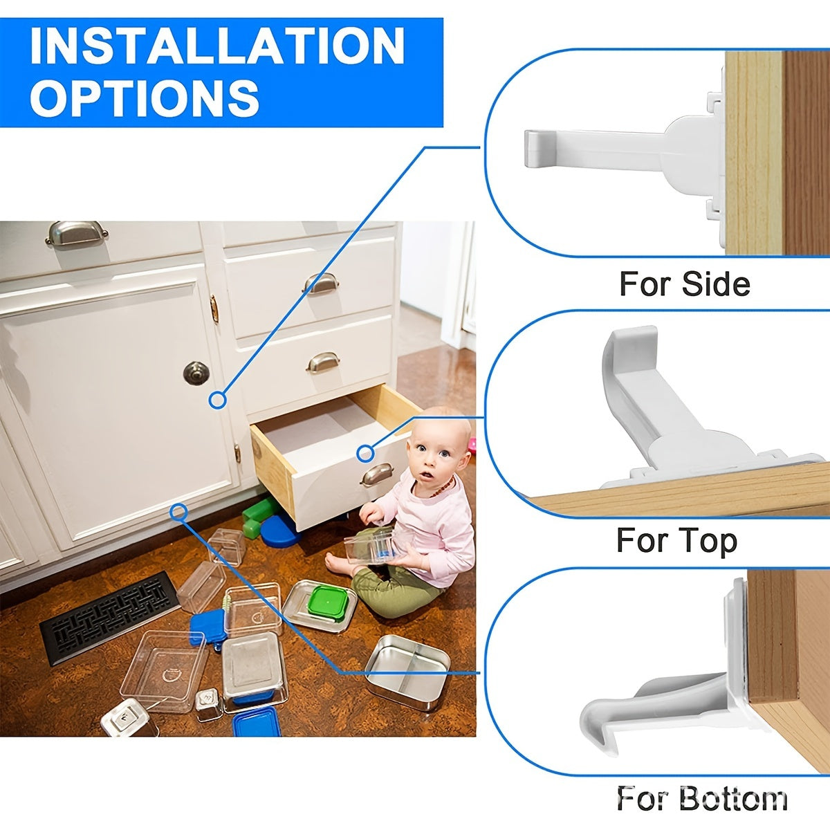 Hidden Child Safety Spring Lock Full Latch Cabinet Lock