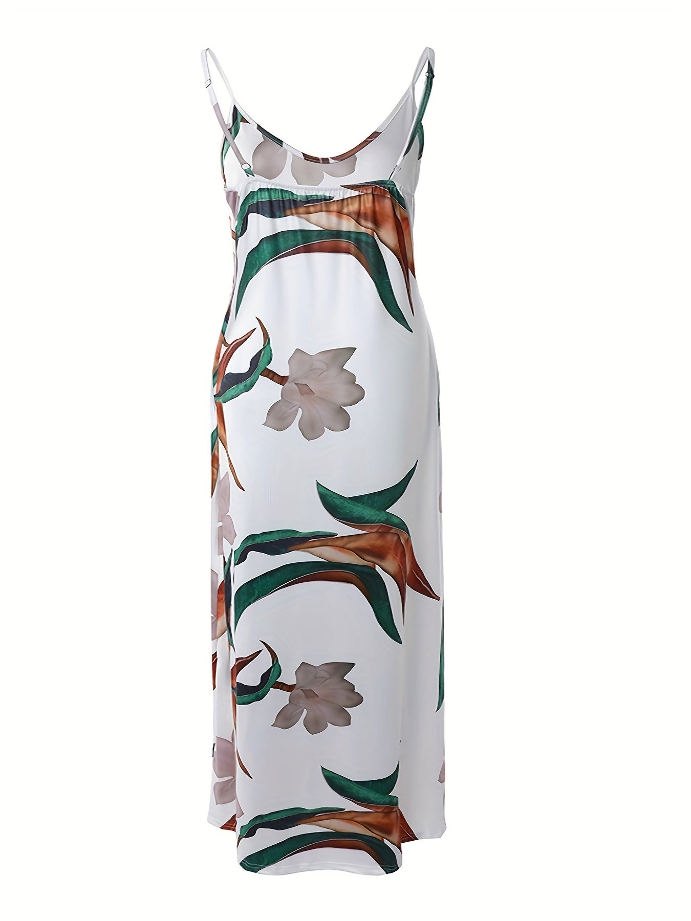 Floral Print Cut Out Back Cami Dress with Pockets