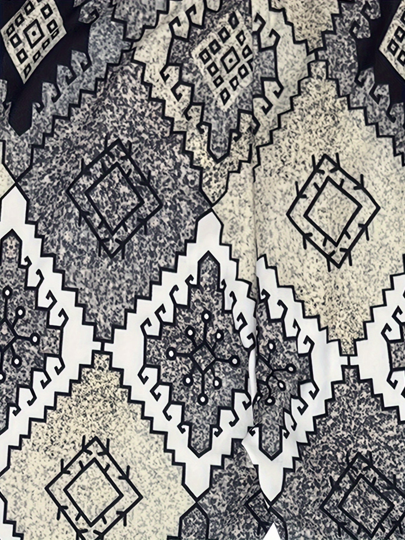 Geometric Print Fleece Leggings Elastic High Rise High Stretch