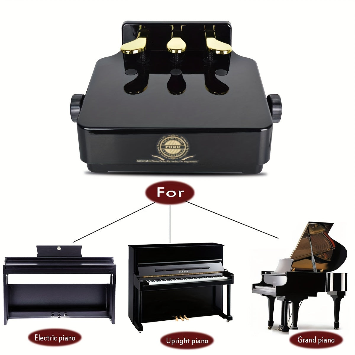 Adjustable Piano Pedal Extender Bench