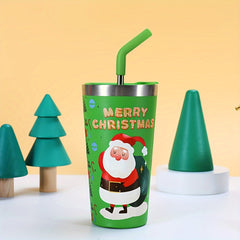 Christmas Vacuum Water Bottle 17oz Stainless Steel Insulated Leakproof Cup
