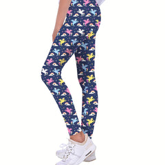 Toddler Girls Rainbow Unicorn Graphic Athletic Leggings