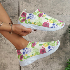 Floral & Skull Pattern Sneakers Halloween Trainers