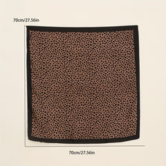 Leopard Print Bandana Satin Square Scarf for Women