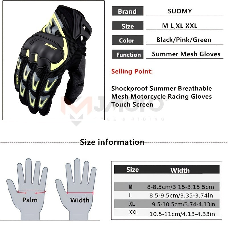Summer Mesh Motorcycle Gloves Touch Screen & Motocross Compatible