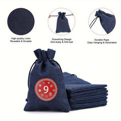 24 Burlap Advent Calendar Bags, 3 Colors, DIY Craft