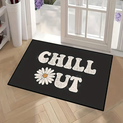 Floral & Letter Kitchen Rug Non-slip Doormat