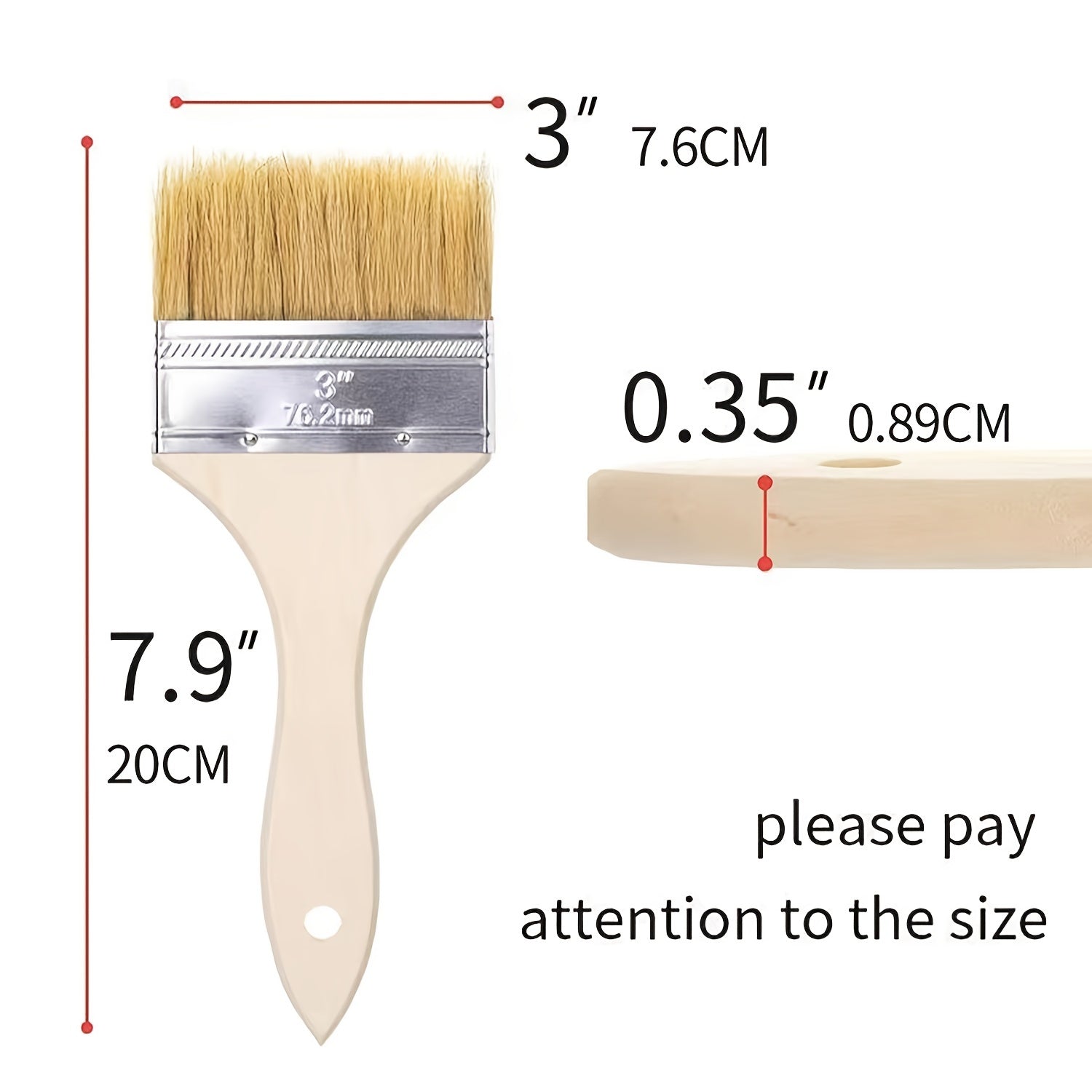 10 Pack Chip Paint Brushes Set - Natural Bristle - Painting Stain
