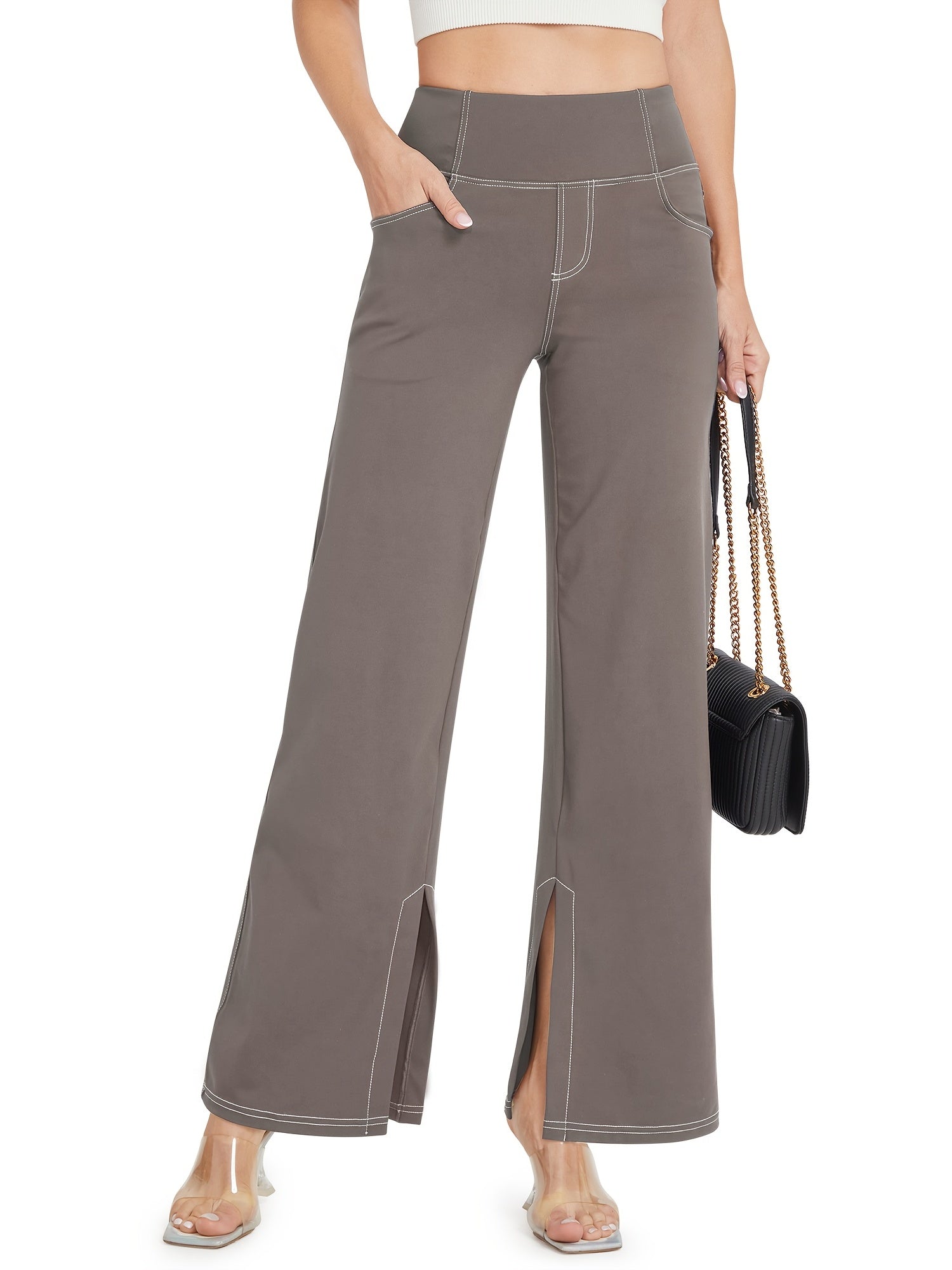 Denim Print Loose Yoga Pants Wide Leg