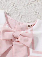 Girls Sailor Collar Princess Dress With Bow - Autumn/Spring