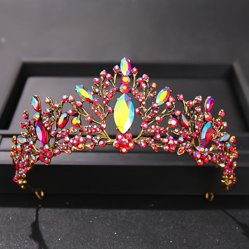 Vintage Rhinestone Crown Tiara Wedding Hair Accessories