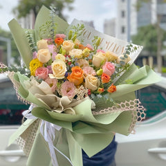 5pcs Floral Wrapping Paper Gift Basket Bouquet Rose Art Materials