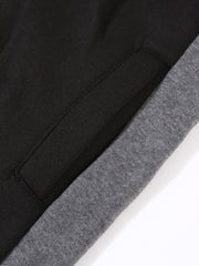 Men's Colorblock Drawstring Zip Hoodie