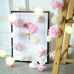 Pink Rose Light String LED Christmas Wedding Decoration