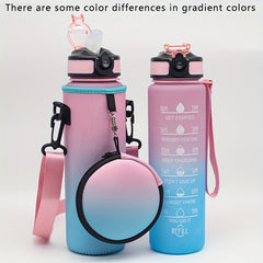 Gradient 32oz Water Bottle w/ Neoprene Sleeve & Mini Purse