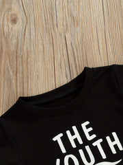 2pcs Baby Boys The Youth Is the Future T-shirt & Camo Shorts Set