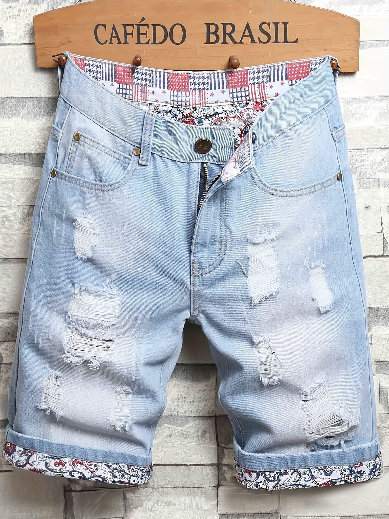 Men's Ripped Jeans Casual Royal Shorts