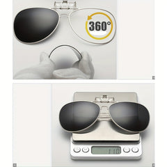 SOOLALA Alloy Frame Polarized Clip on Sunglasses