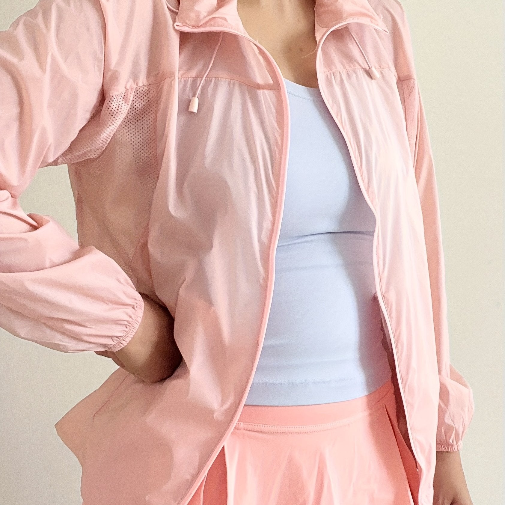 Women's Activewear Solid Sunscreen & Rainproof Jacket for Yoga