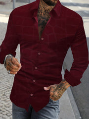 Geometric Long Sleeve Shirt for Men