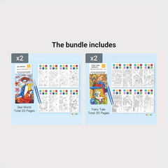 20pcs Portable Watercolor Painting Book Set for Kids 3-5 Years