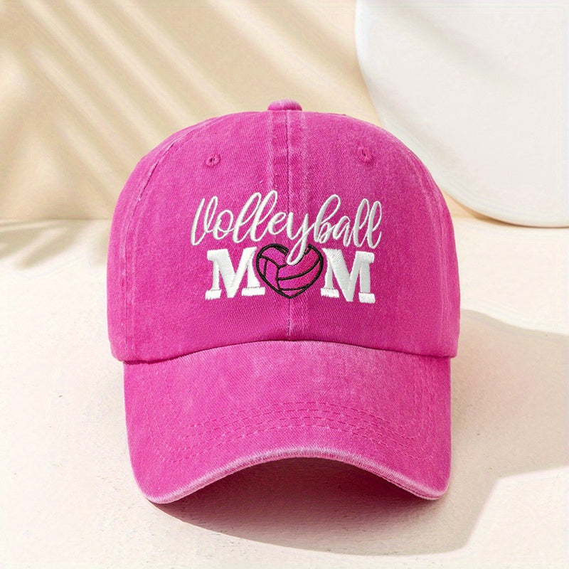 VOLLEYBALL MOM Baseball Cap Embroidered Washed Distressed Dad Hat