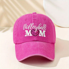 VOLLEYBALL MOM Baseball Cap Embroidered Washed Distressed Dad Hat
